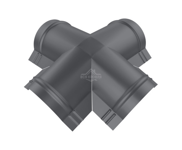 Четверник для конька полукруглого малого MAT RAL 7024