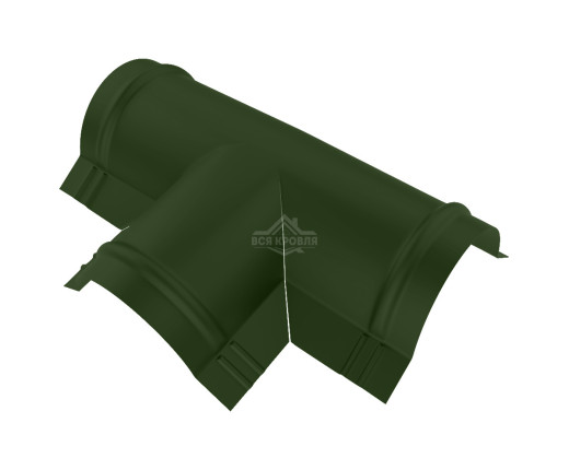 Тройник T-образный для конька полукруглого малого Полиэстер RAL 6020