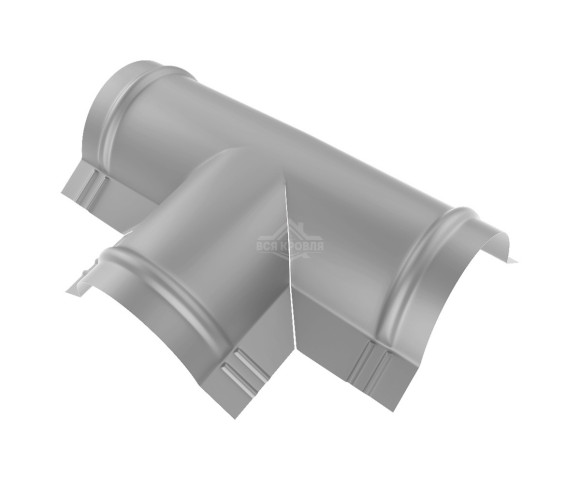 Тройник T-образный для конька полукруглого малого Полиэстер RAL 9006
