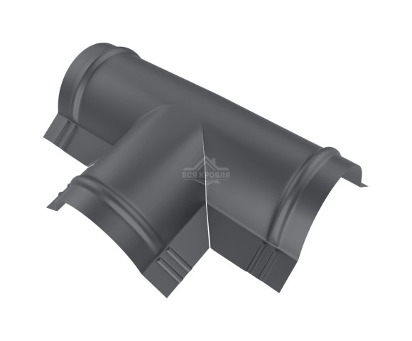 Тройник T-образный для конька полукруглого малого Texture RAL 7024