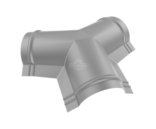 Тройник Y-образный для конька полукруглого малого Полиэстер RAL 9006