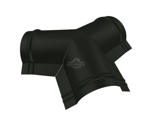 Тройник Y-образный для конька полукруглого малого Pural RAL 9005