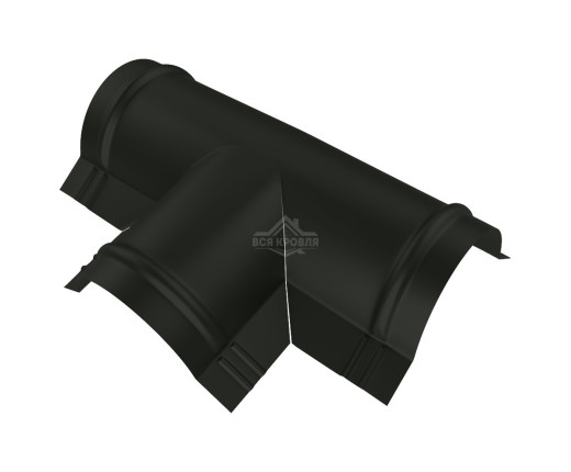 Тройник T-образный для конька полукруглого малого Pural RAL 9005