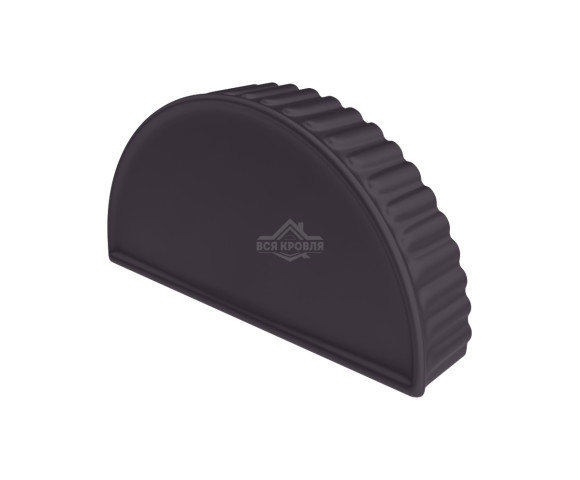 Заглушка торцевая для конька полукруглого малого Полиэстер RAL 8019