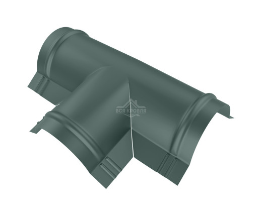 Тройник T-образный для конька полукруглого малого Полиэстер RAL 7005