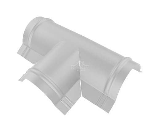 Тройник T-образный для конька полукруглого малого Полиэстер RAL 7035