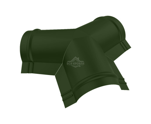 Тройник Y-образный для конька полукруглого малого Полиэстер RAL 6020