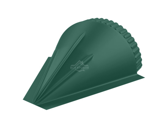Заглушка конусная для конька полукруглого малого Полиэстер двусторонний RAL 6005