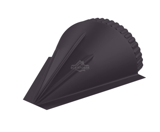 Заглушка конусная для конька полукруглого малого Полиэстер RAL 8019