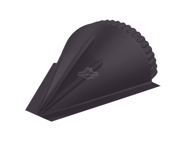 Заглушка конусная для конька полукруглого малого Полиэстер RAL 8019