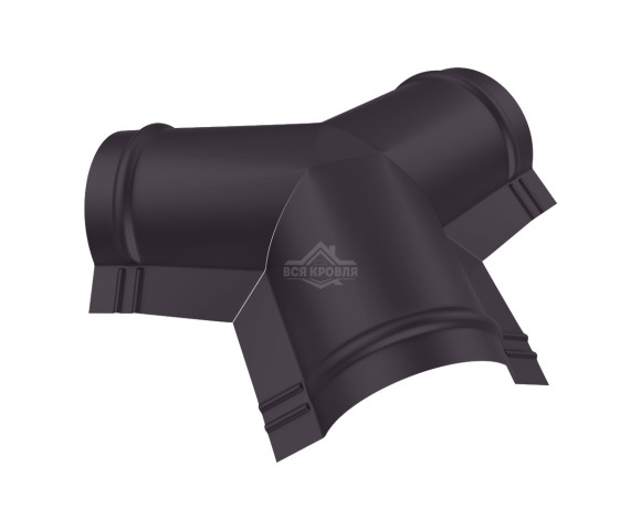 Тройник Y-образный для конька полукруглого малого MAT RAL 8019