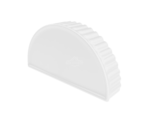 Заглушка торцевая для конька полукруглого малого Полиэстер RAL 9003