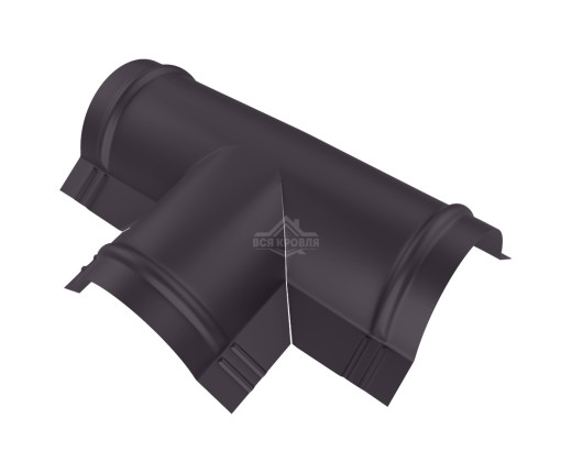 Тройник T-образный для конька полукруглого малого MAT RAL 8019