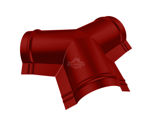 Тройник Y-образный для конька полукруглого малого Полиэстер RAL 3011