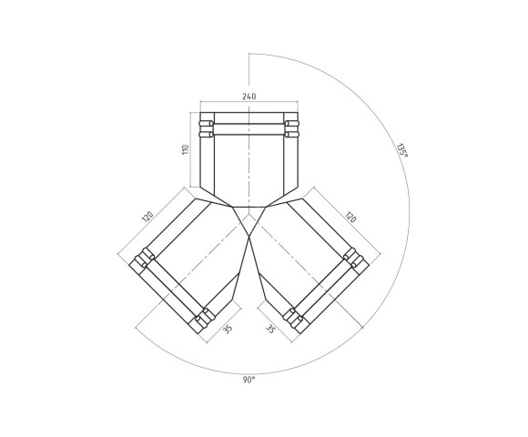 Тройник Y-образный для конька полукруглого малого Pural RAL 6005