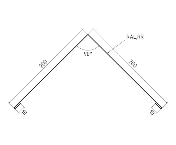 Конек 200х200 Pural RAL 8017