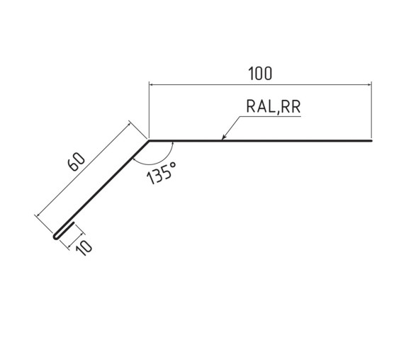 Планка карнизная (капельник) 60х100 Полиэстер RAL 7005