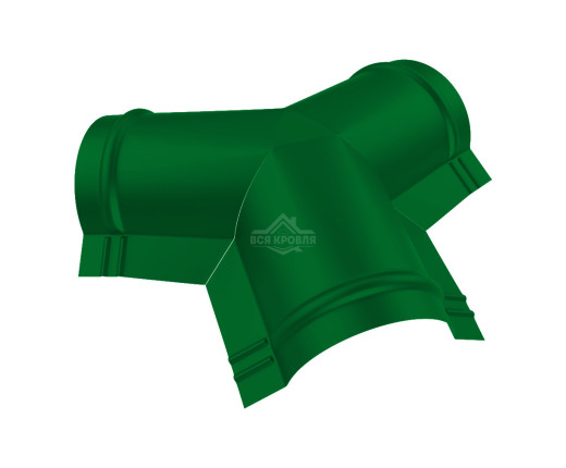 Тройник Y-образный для конька полукруглого малого Полиэстер RAL 6002