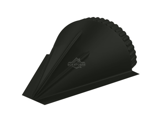 Заглушка конусная для конька полукруглого малого MAT двусторонний RAL 9005