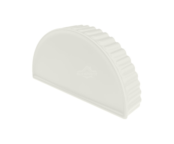 Заглушка торцевая для конька полукруглого малого Полиэстер RAL 9002