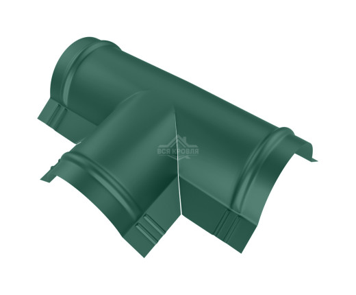 Тройник T-образный для конька полукруглого малого MAT RAL 6005