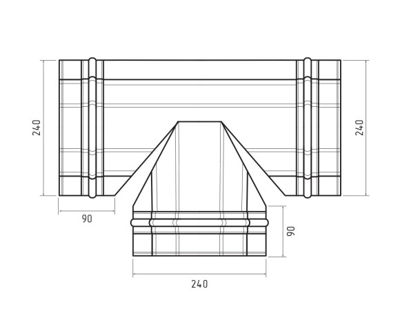 Тройник T-образный для конька ПРЕМИУМ Полиэстер RAL 1018
