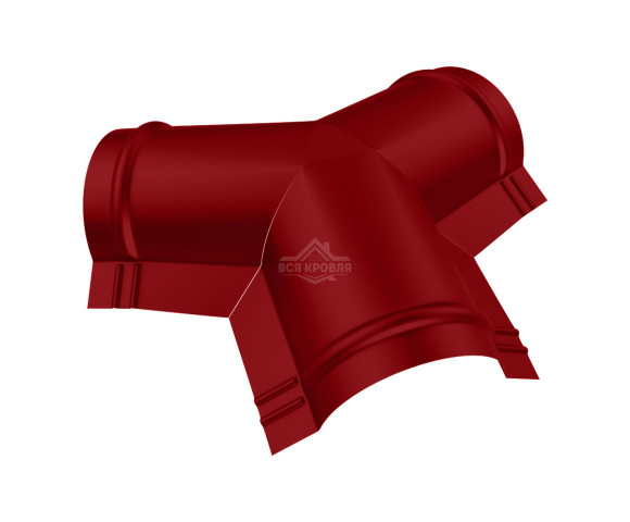 Тройник Y-образный для конька полукруглого малого Полиэстер RAL 3003