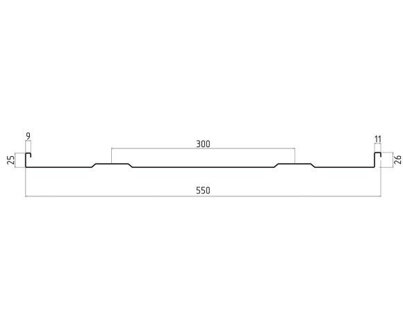 Двойной строячий фальц 0.5 Полиэстер RAL 8019