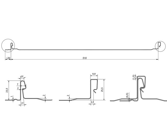 Фальцевая панель (клик-замок) гладкая 0.5 MAT RR-32