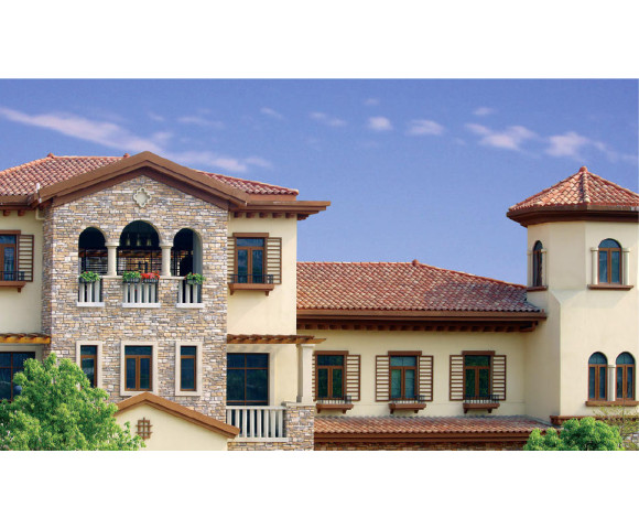 Керамическая черепица Rongguan Roman коричневый пестрый