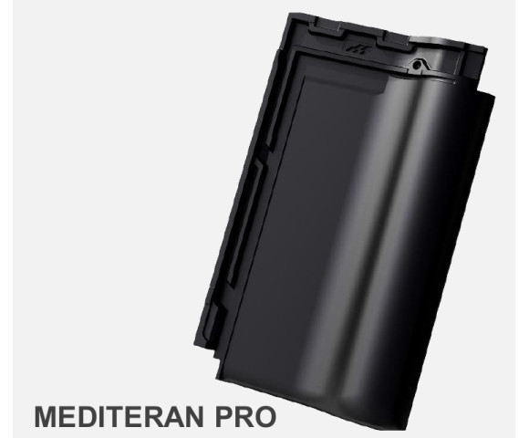 Керамическая черепица Mladost Mediteran PRO Black Matt engobe