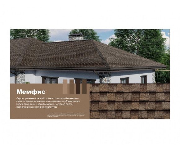 Гибкая черепица Технониколь Shinglas Блюз Мемфис