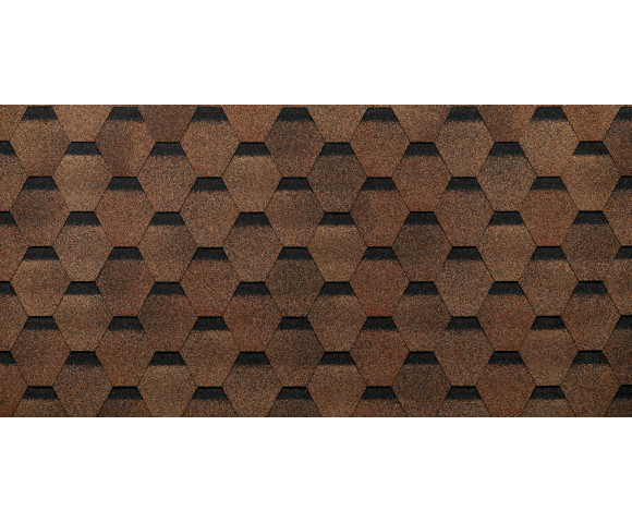 Мягкая кровля Docke Eurasia Шестигранник Светло-коричневый