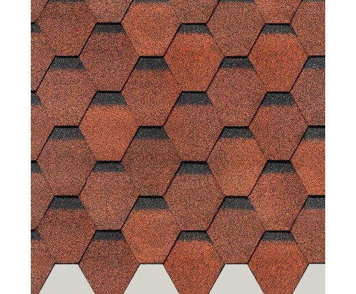 Мягкая кровля Docke Eurasia Шестигранник Красный