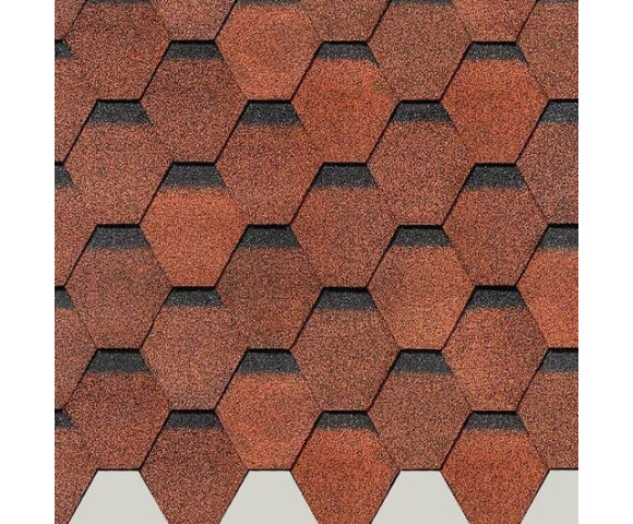 Мягкая кровля Docke Eurasia Шестигранник Красный