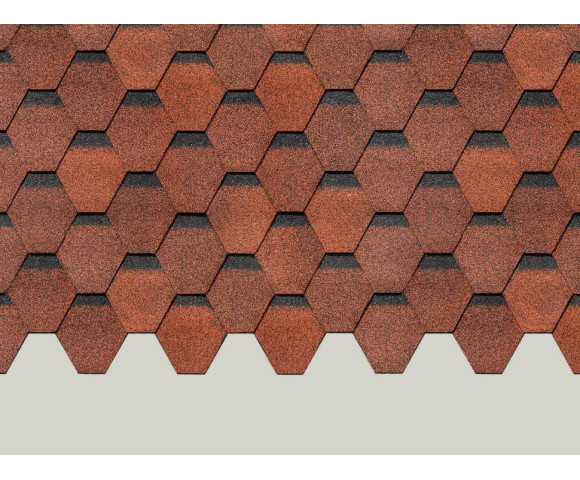 Мягкая кровля Docke Eurasia Шестигранник Красный