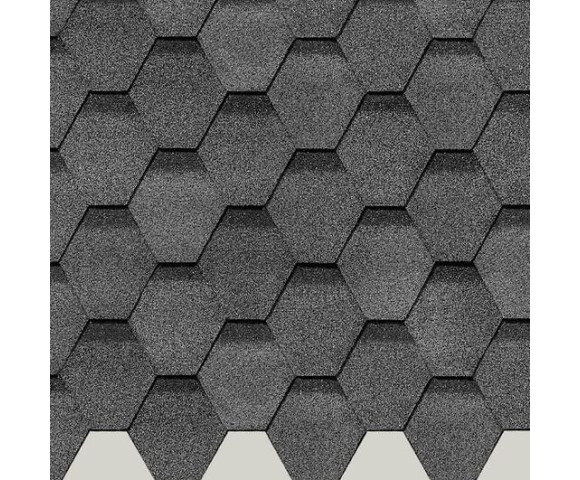 Мягкая кровля Docke Eurasia Шестигранник Серый