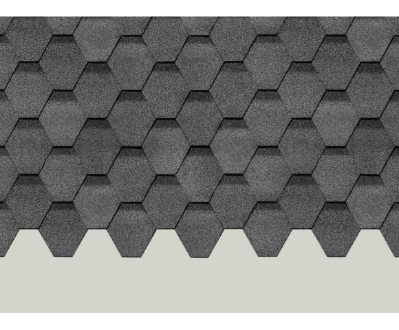 Мягкая кровля Docke Eurasia Шестигранник Серый