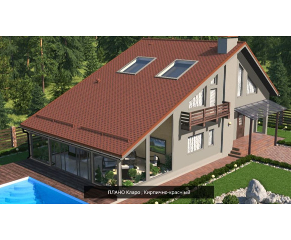 Мягкая кровля Икопал Плано Кларо Кирпично-красный