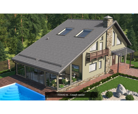 Мягкая кровля Икопал Плано XL Серый гранит