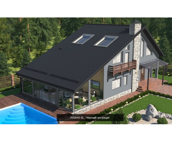 Мягкая кровля Икопал Плано XL Черный антрацит