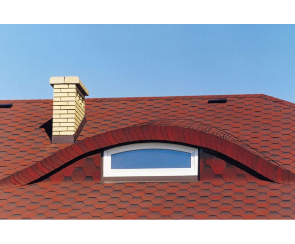 Мягкая кровля Тегола Нордлэнд Нордик Красный с отливом
