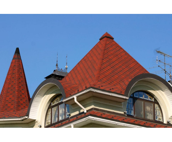 Мягкая кровля Тегола Нордлэнд Нордик Красный с отливом