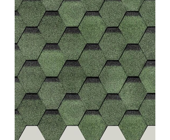 Мягкая кровля Docke Eurasia Шестигранник Зелёный