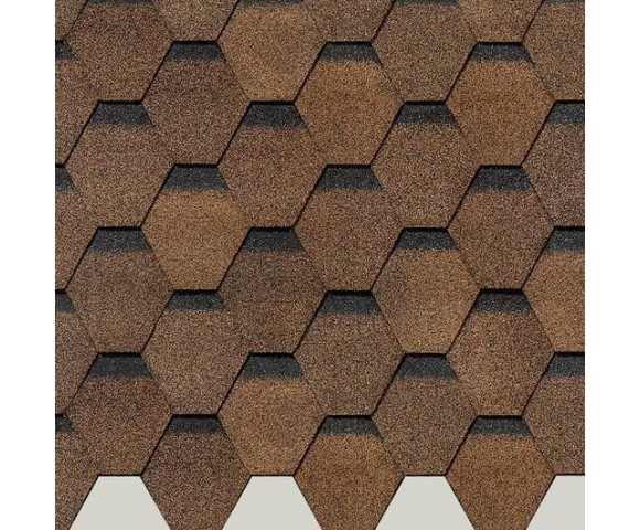 Мягкая кровля Docke Eurasia Шестигранник Коричневый