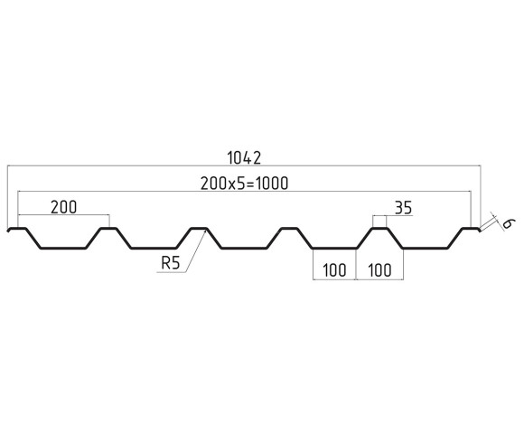 Профнастил кровельный НС-44 0.5 MAT RAL 5005