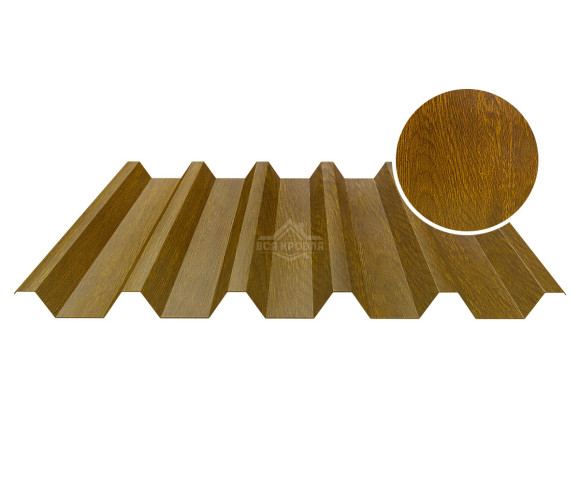 Профнастил кровельный НС-44 0.5 Printech двусторонний Золотой дуб