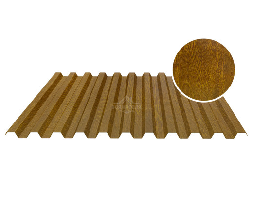 Профнастил кровельный С-21 0.5 Printech двусторонний Золотой дуб