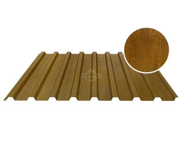 Профнастил кровельный С-20В 0.5 Printech Золотой дуб