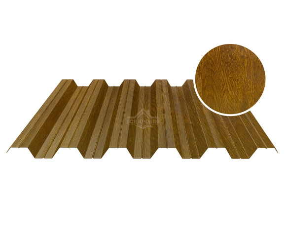 Профнастил кровельный НС-35 0.5 Printech двусторонний Золотой дуб